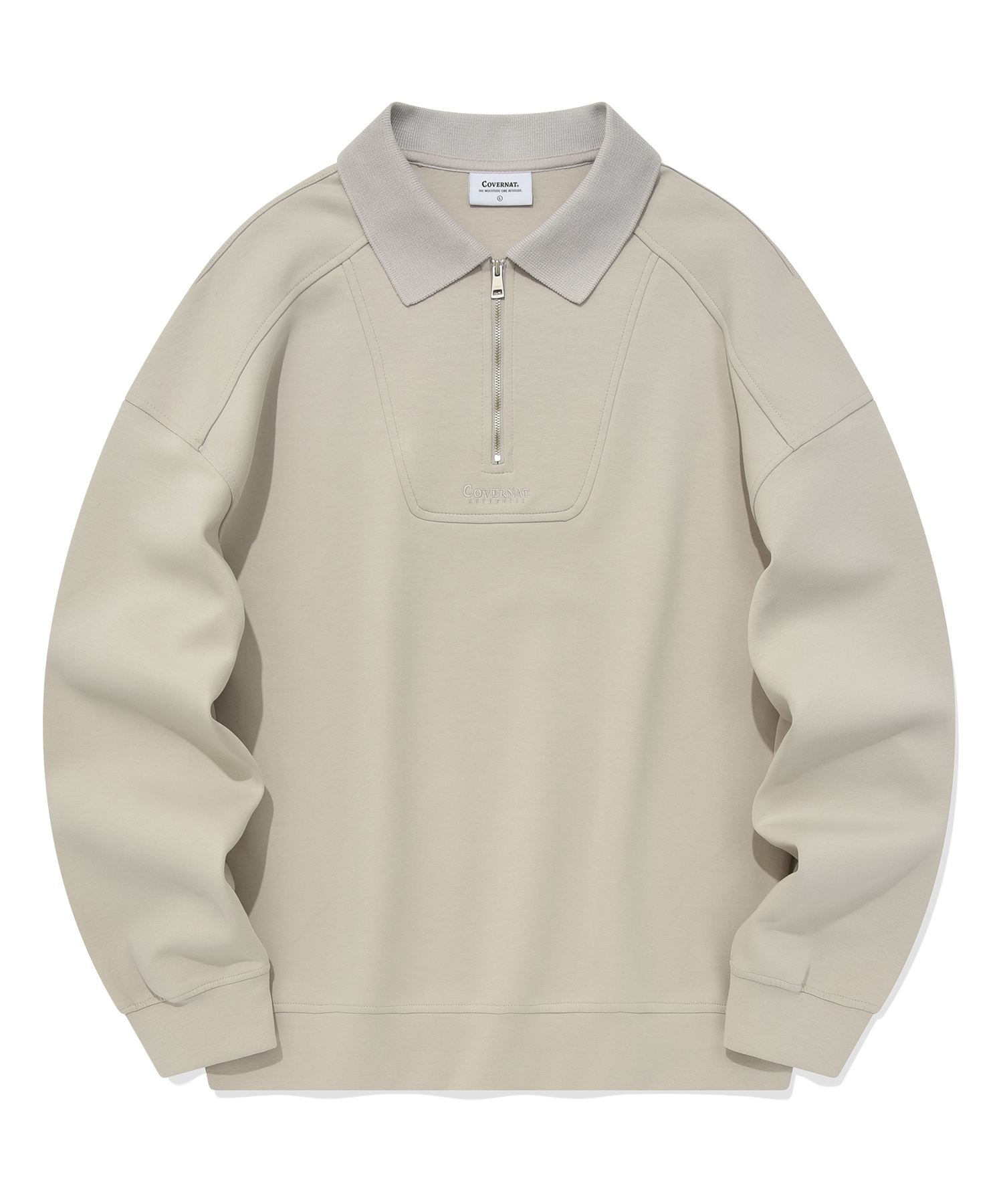 [COVERNAT]★RIB COLLAR HALF ZIP-UP SWEATSHIRT MUSINSA | COVERNAT Rib collar half zip-up sweatshirt gray