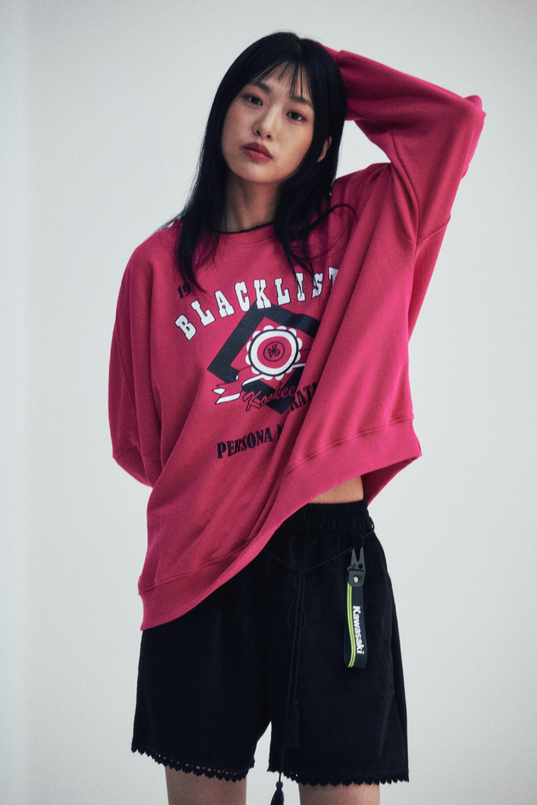 페르소나 프린트 스웻셔츠_마젠타핑크