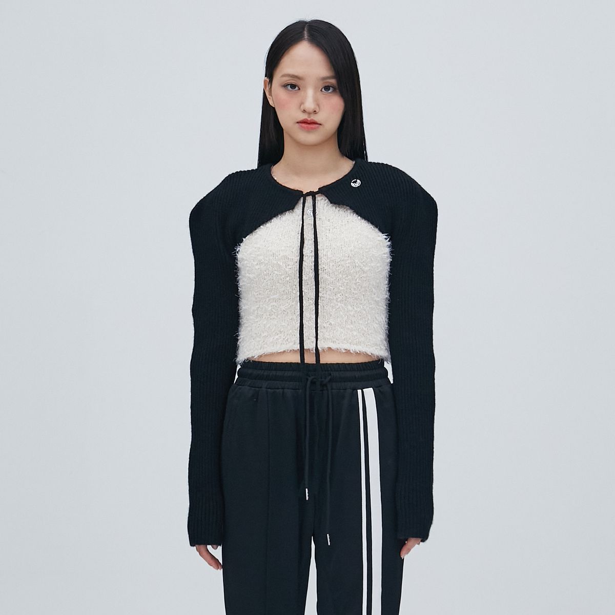 라라폭스(LALAFOX) SOLID KNIT BOLERO BLACK BP3KG002