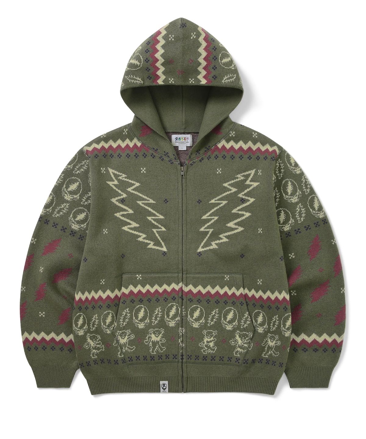 디스이즈네버댓(THISISNEVERTHAT) GD Iconography Knit Zip Hoodie Mud