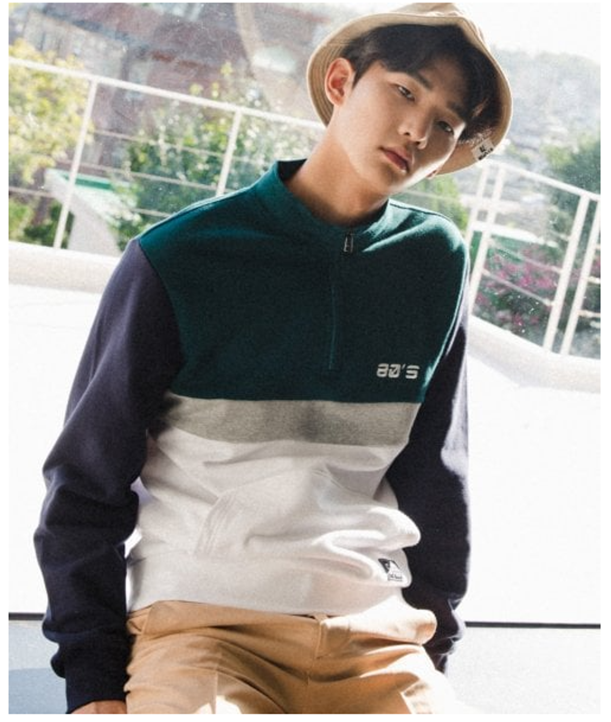 셔터(SHUTTER) COLOURWAY 아노락 스웨트셔츠 GREEN (SBTS214)