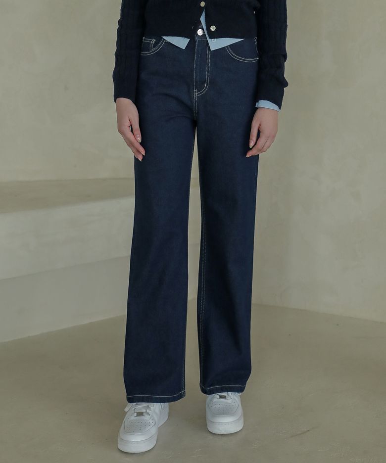 Lossy  semi-wide denim pants_normalblue
