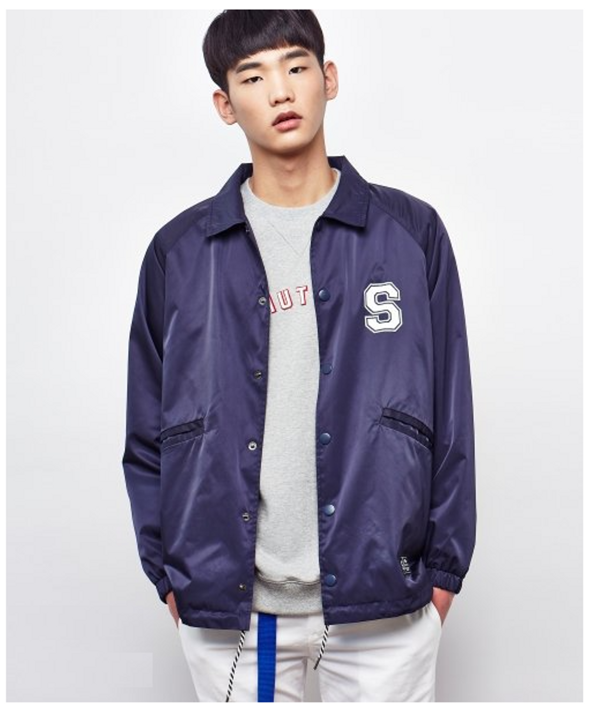 셔터(SHUTTER) RAGLAN COACH JACKET (NAVY)