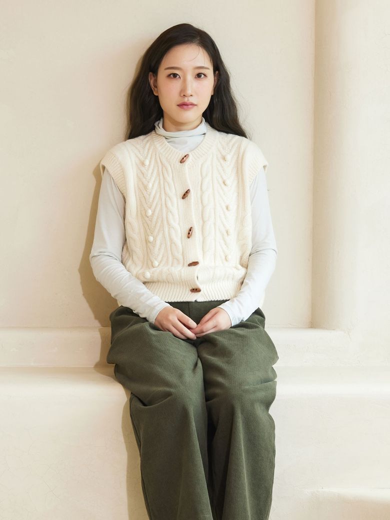 더플 변형케이블 라운드 베스트 가디건