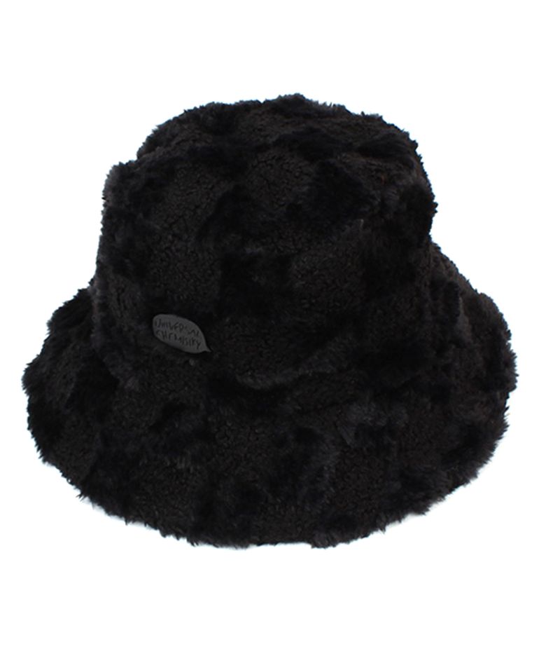 Check Fur Black Bucket Hat 버킷햇