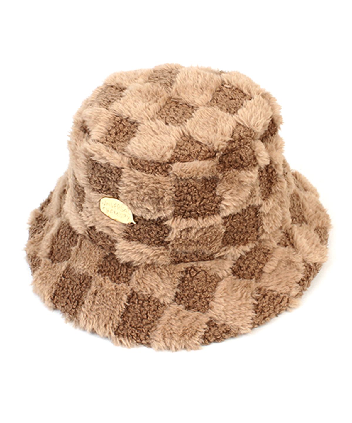 유니버셜 케미스트리(UNIVERSAL CHEMISTRY) Check Fur Beige Bucket Hat 버킷햇