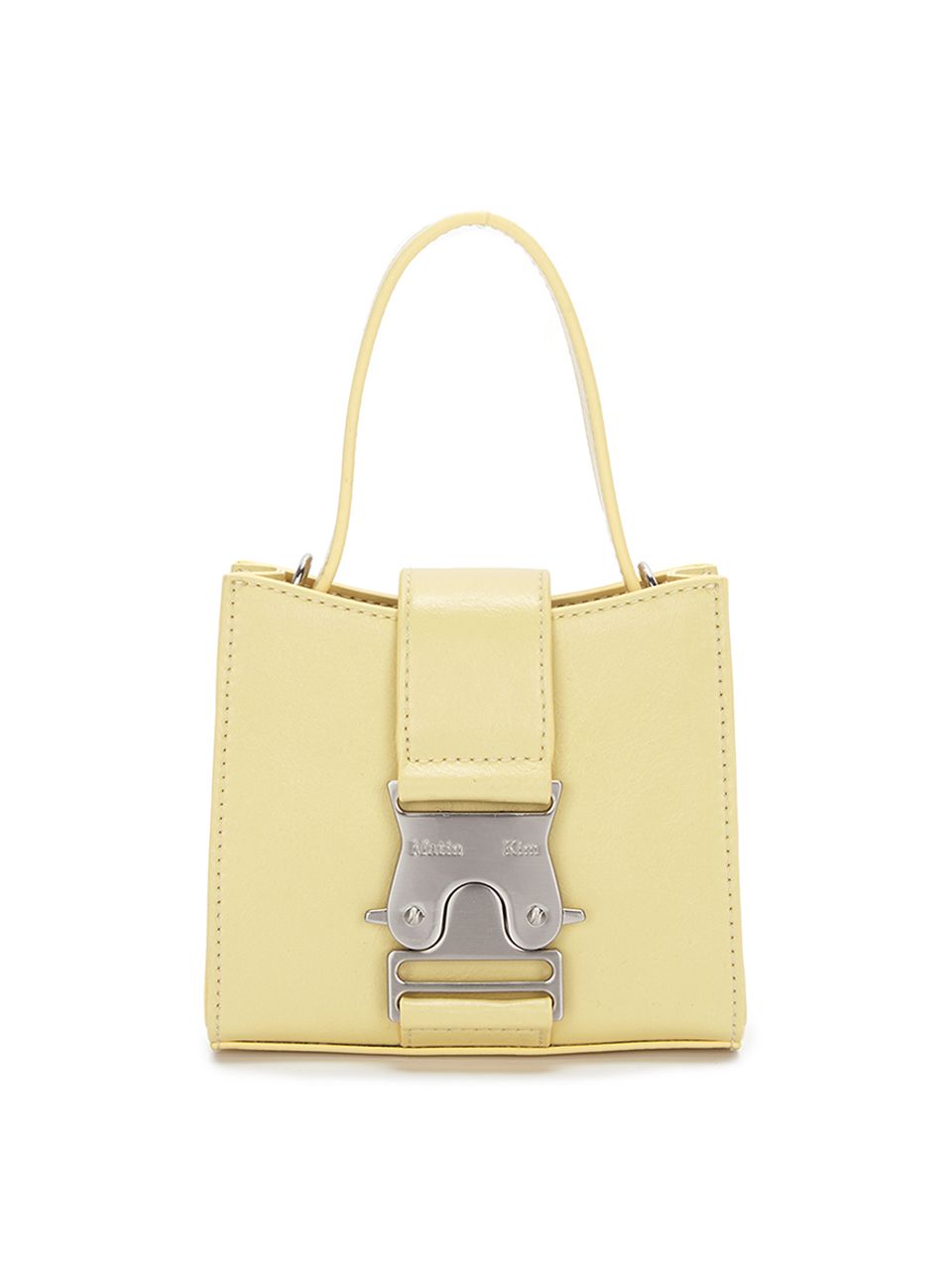 【Matin Kim】 SQUARE MINI LEATHER BUCKLE BAG★追跡可 MUSINSA公式 | MATIN KIM SQUARE MINI LEATHER BUCKLE BAG IN YELLOW