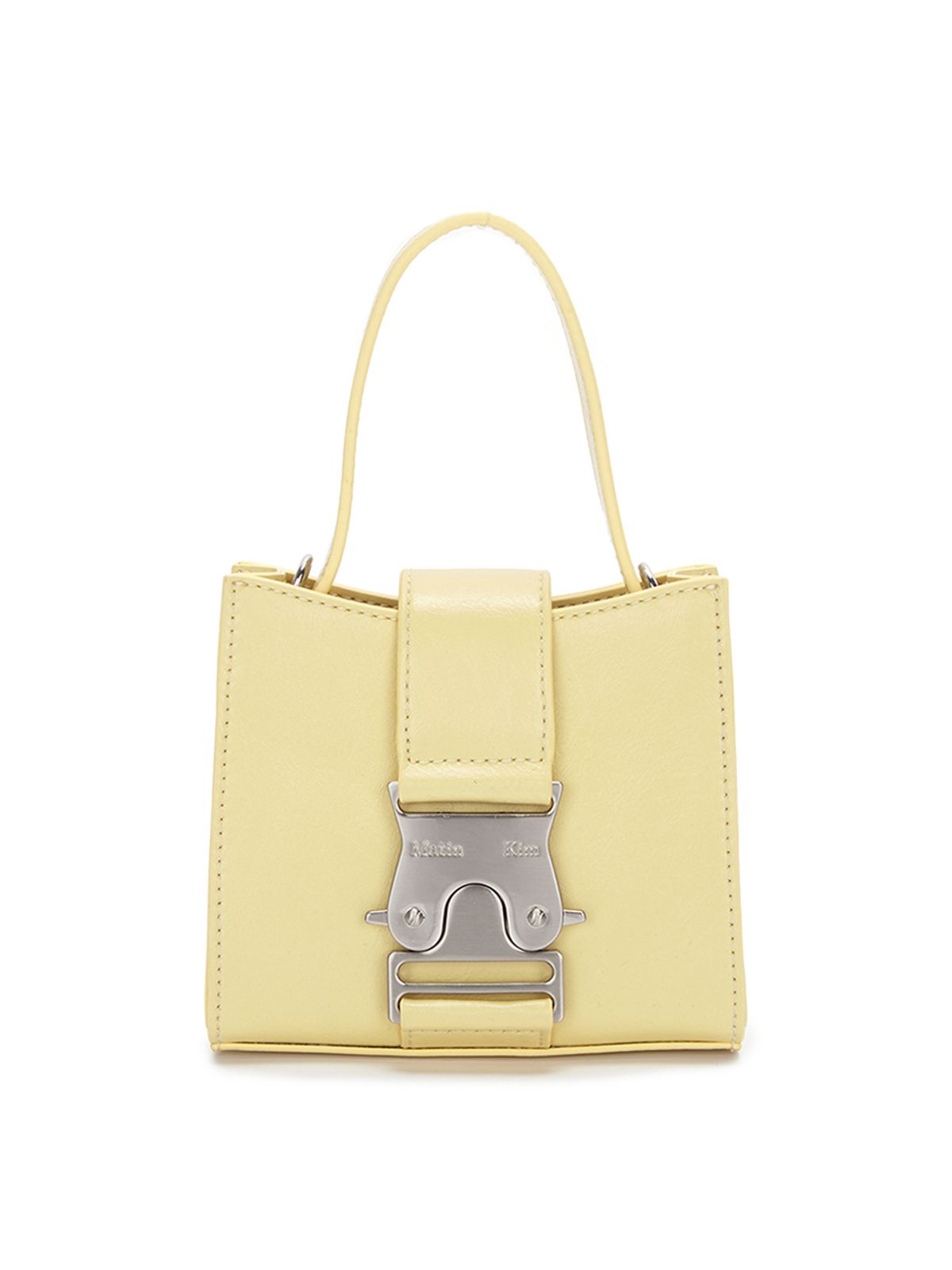 마뗑킴(MATIN KIM) SQUARE MINI LEATHER BUCKLE BAG IN YELLOW
