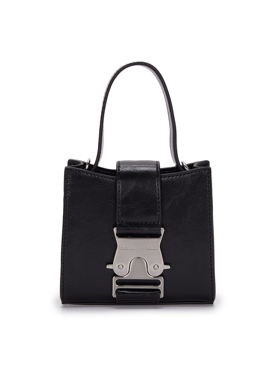 MUSINSA公式 | MATIN KIM SQUARE MINI LEATHER BUCKLE BAG IN BLACK