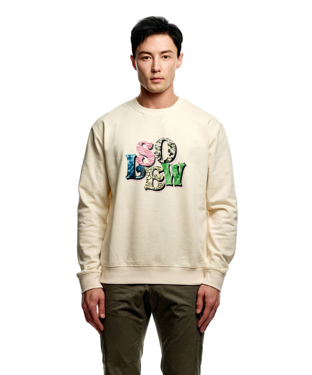 소루(SOLEW) 소루 로고 그래픽 스웨트 셔츠_아이보리
