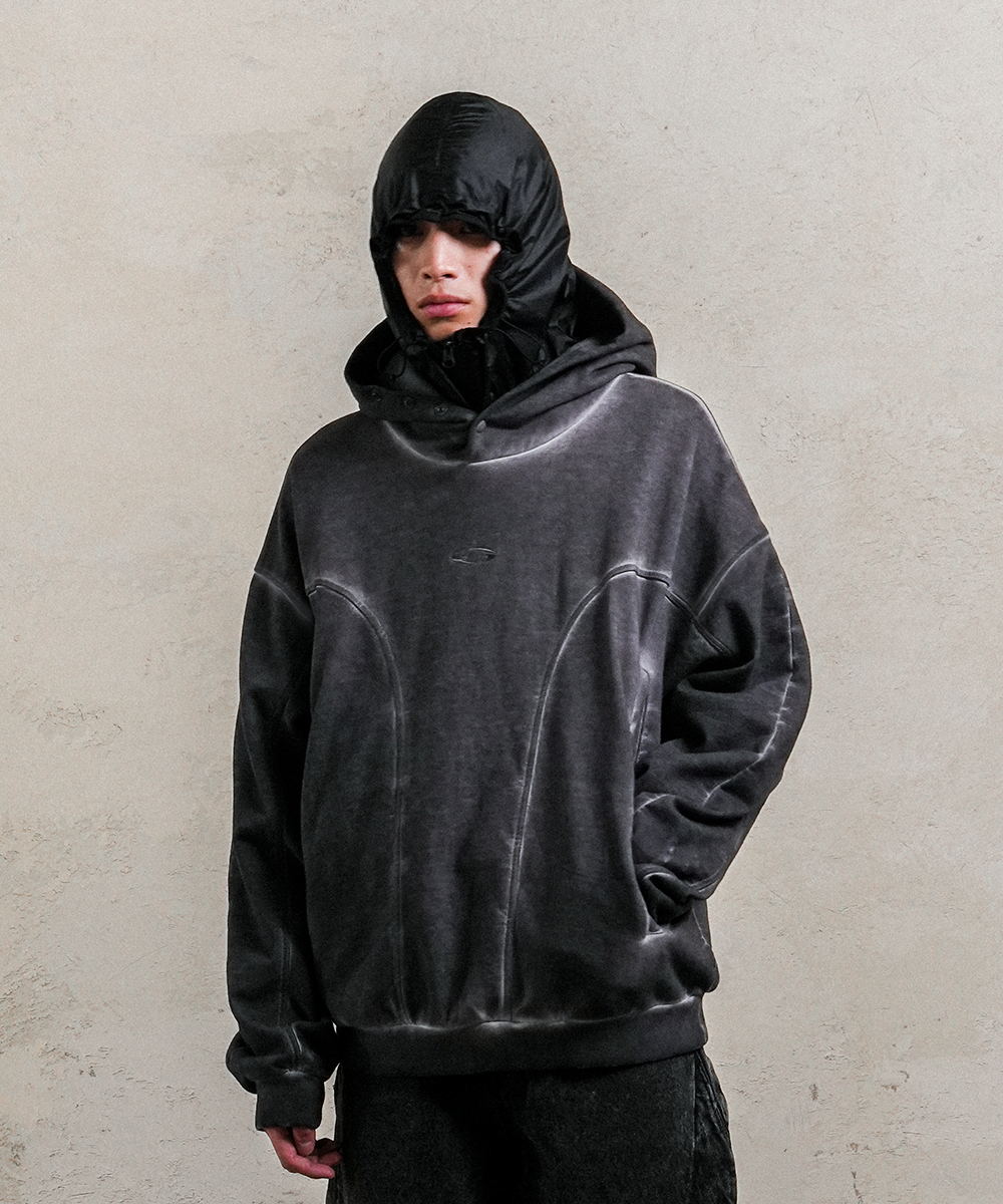MUSINSA | GRAILZ LUNAR GEOMETRY HOODIE [CHARCOAL]