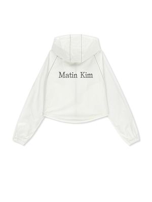 MATIN CROP HOODY COATING JUMPER IN WHITE