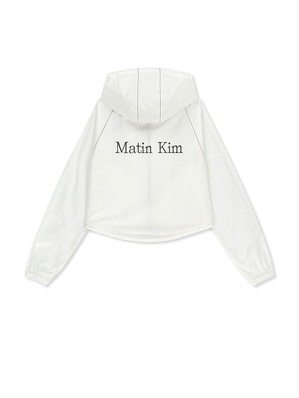 Matin Kim ホワイト マタンコーティングクロップブルゾン Matin Kim ホワイト マタンコーティングクロップブルゾン - メルカリ