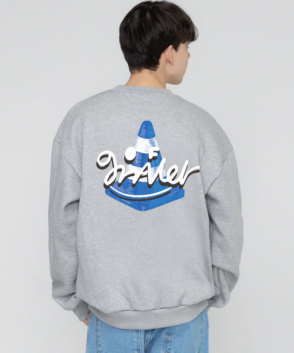 그레이버(GRAVER) [UNISEX]GRAVER SIGN 스마일 백로고 맨투맨_그레이