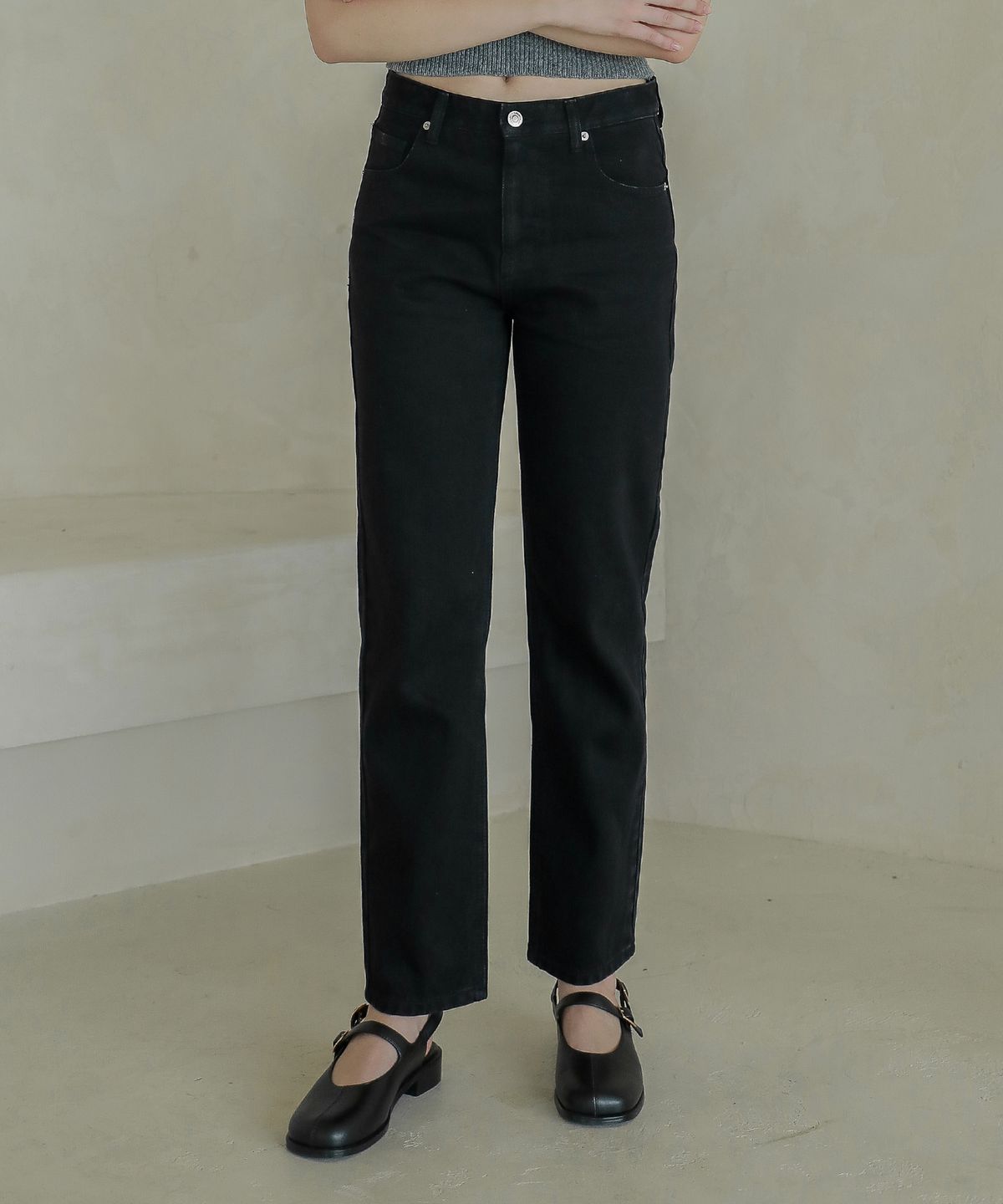 로시로우(LOSSYROW) Lossy boy-fit denim pants_black