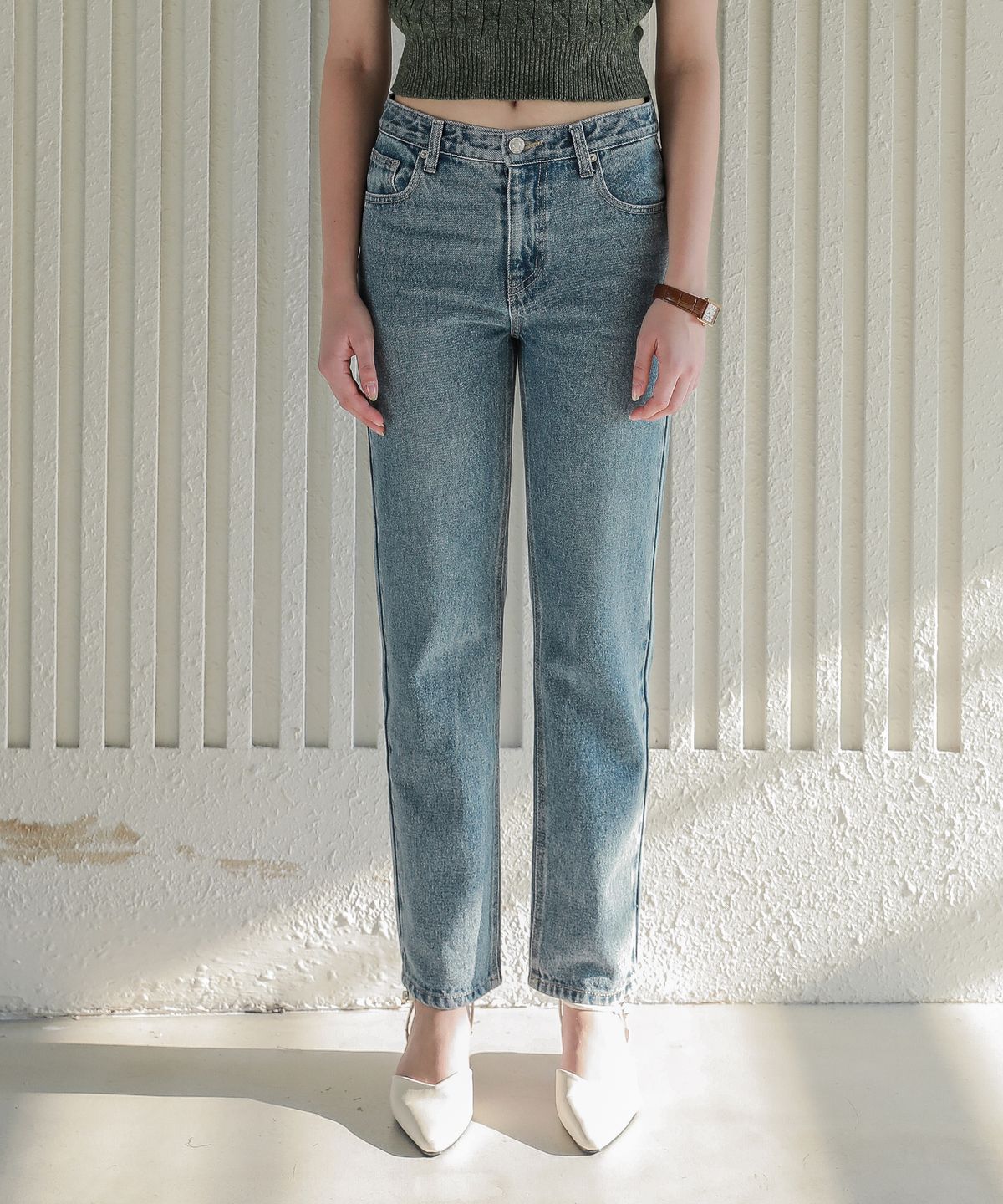 로시로우(LOSSYROW) Lossy  boy-fit denim pants_brushblue