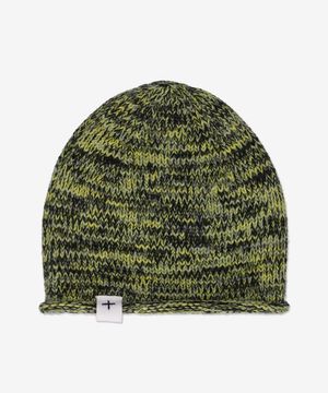 로고 라벨 니트 울 모자 - 그린:멀티컬러 / J40ZZ0121J14649985