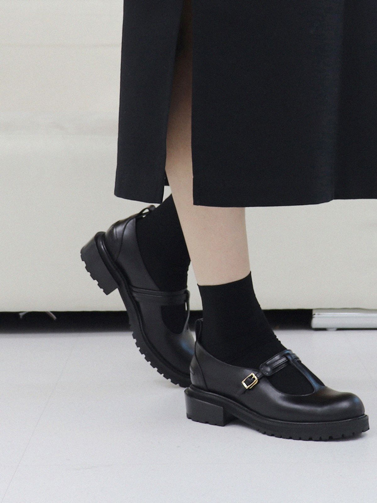 꼼므지(COMMEGEE) 2 Strap Loafer / CG1053BK