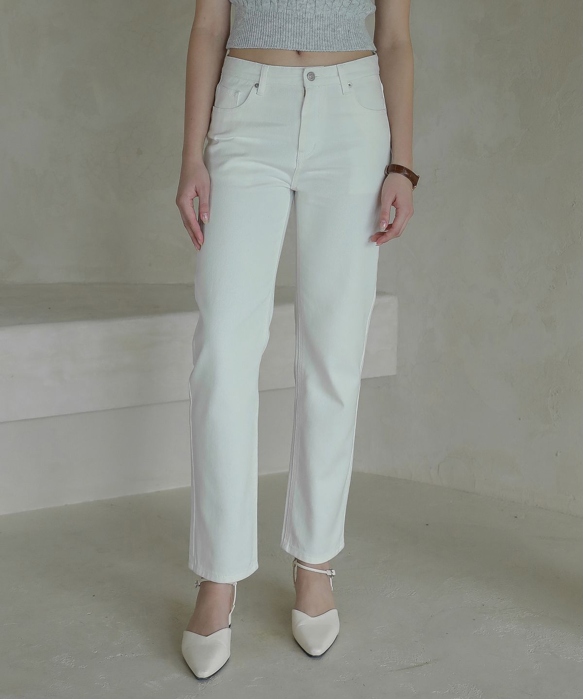 로시로우(LOSSYROW) Lossy boy-fit denim pants_white