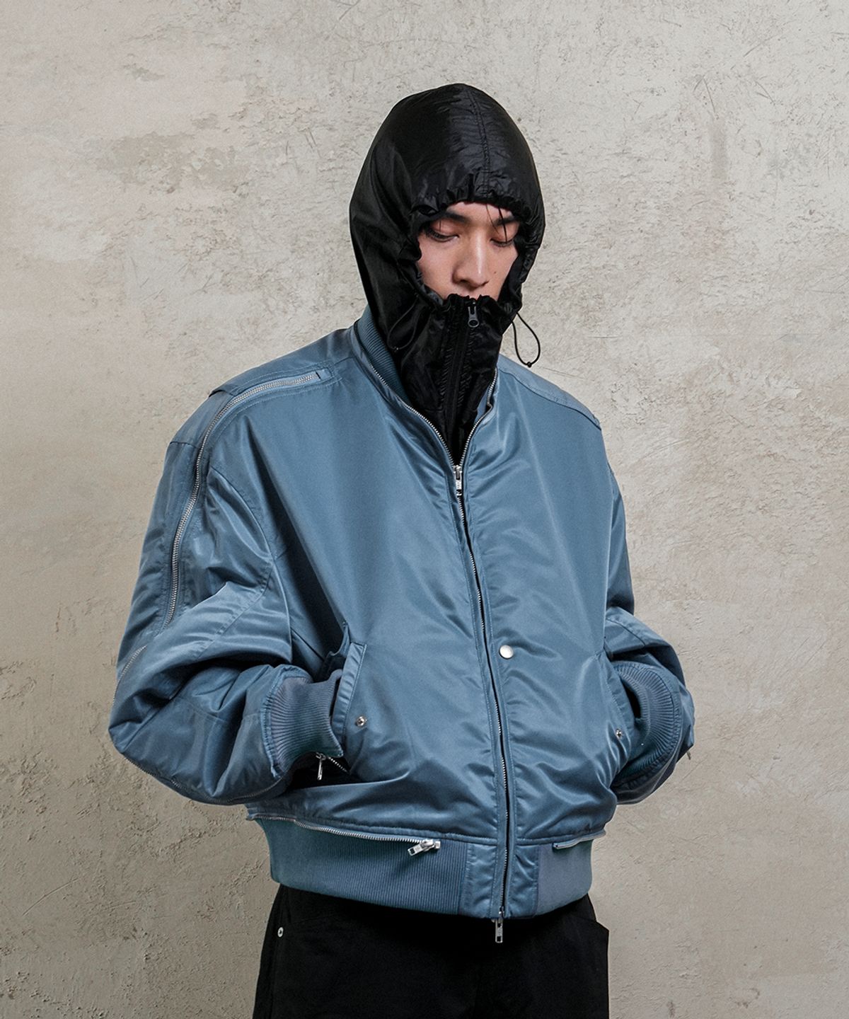 그레일즈(GRAILZ) MULTI ZIPPER MA-1 JACKET [TEAL]