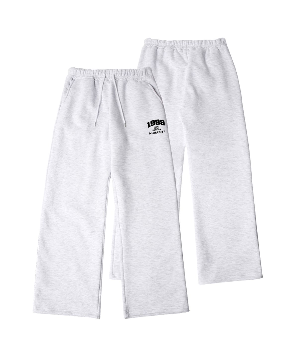 뉴해빗(NUHABIT) N/H NHH LOGO 와이드 기모 팬츠_멜란지화이트 (GWP4-2NH1130)