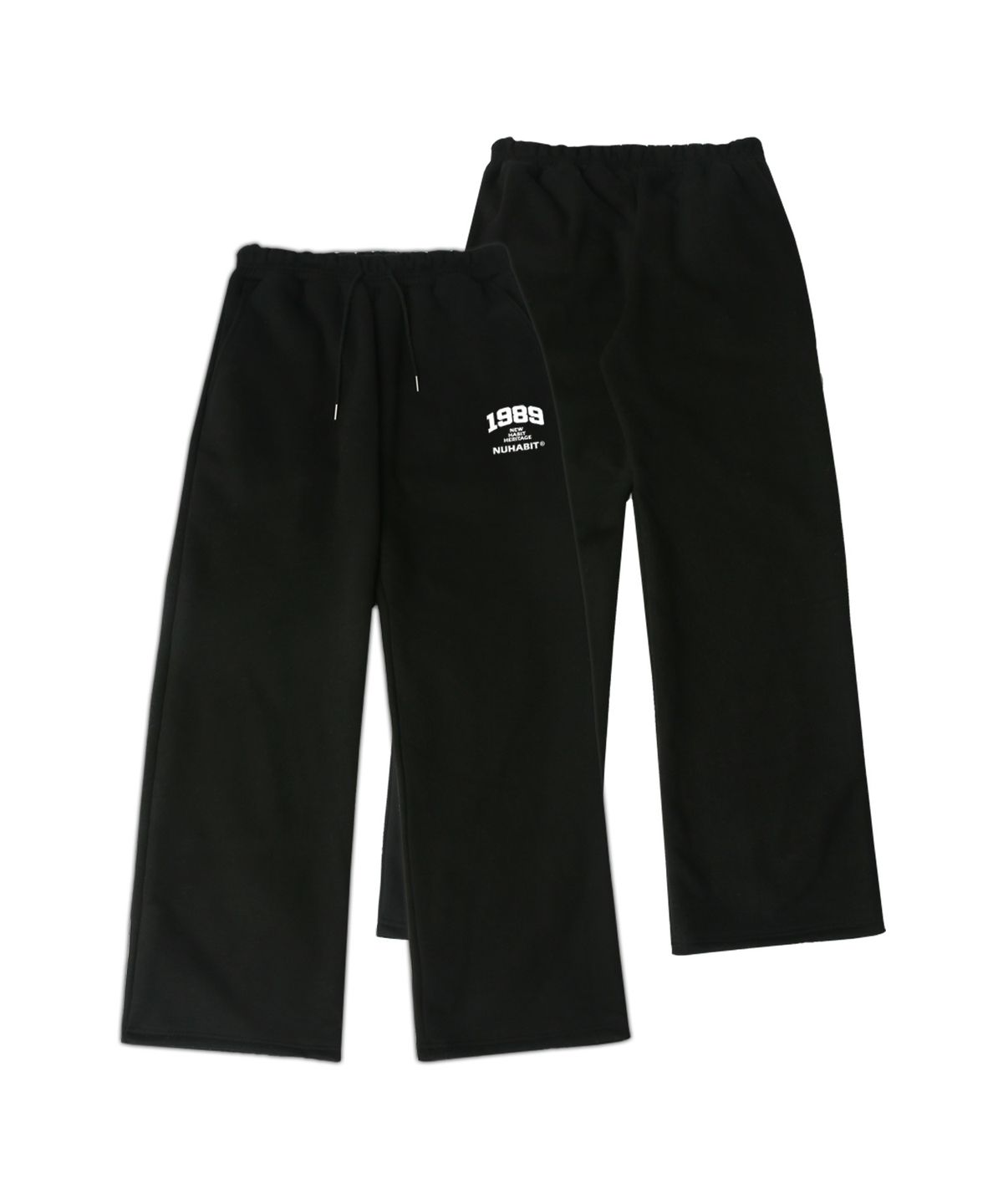 뉴해빗(NUHABIT) N/H NHH LOGO 와이드 기모 팬츠_블랙 (GWP4-2NH1130)