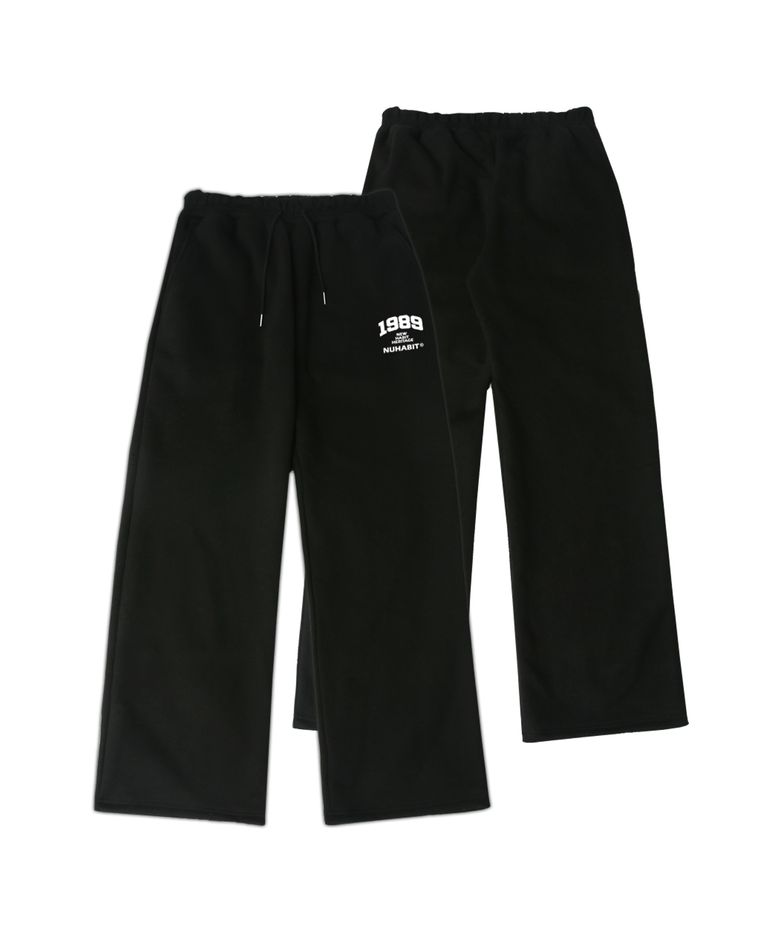 N/H NHH LOGO 와이드 기모 팬츠_블랙 (GWP4-2NH1130)