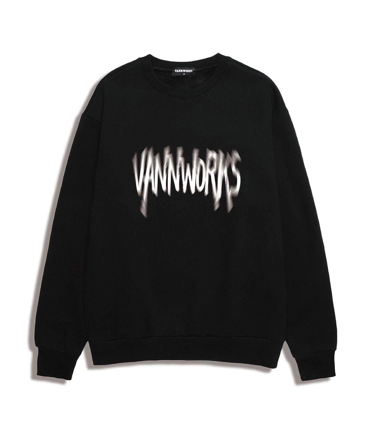 밴웍스(VANNWORKS) VAGUE LOGO 오버핏 맨투맨 (VLS0022) 블랙