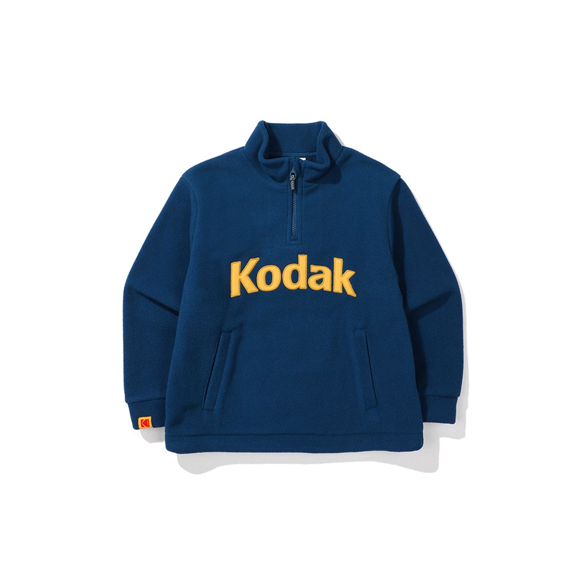코닥 키즈(KODAK KIDS) 컬러로고 마이크로플리스 반집업 맨투맨 키즈 NAVY