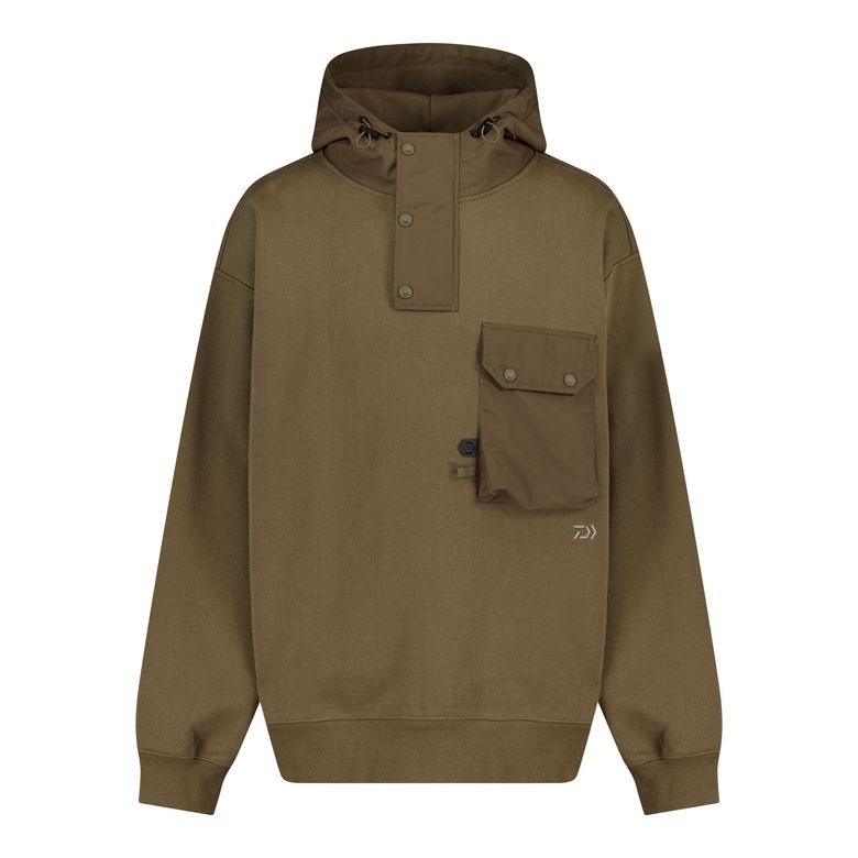 [SPECLIFE] Woven Mix Hoodie Brown