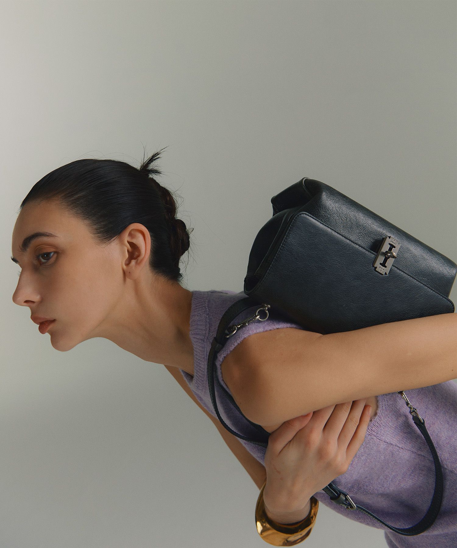 Vunque ● Baguette Shoulder S BLACK FOGGY GREY MUSINSA | VUNQUE Baguette Shoulder S (Baguette Shoulder