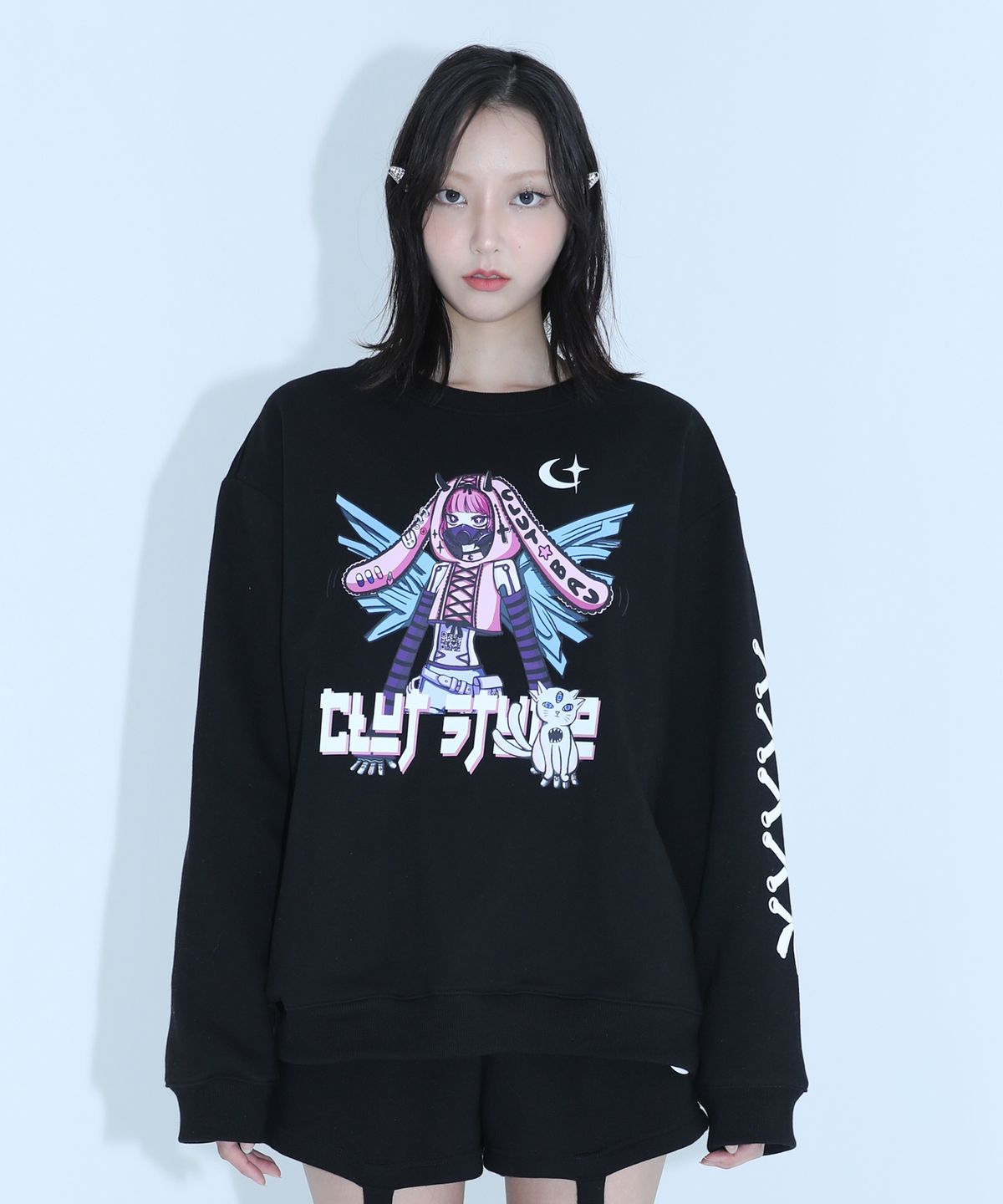 클럿 스튜디오(CLUT STUDIO) 0 6 안드로이드 스웨트 셔츠 - 블랙