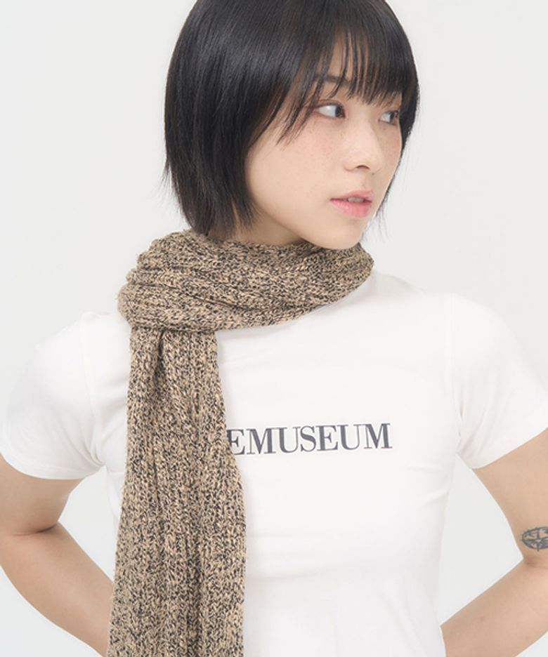 MIX KNIT MUFFLER (BEIGE)