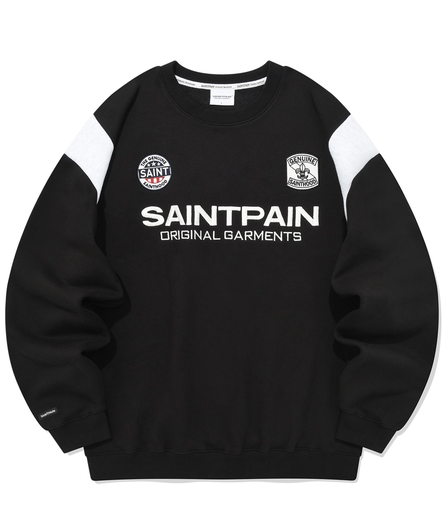 MUSINSA | SAINTPAIN SP Saint Club Varsity Crewneck-Black