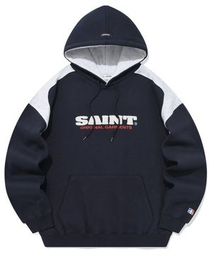 SP 세인트 로고 블록 후드-네이비