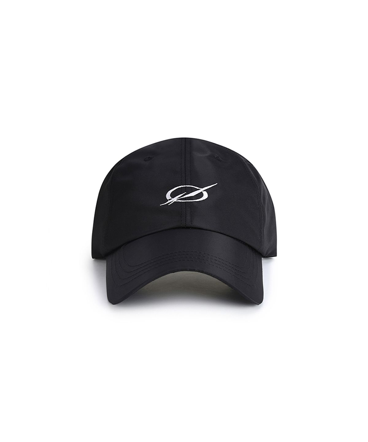 51퍼센트(51PERCENT) Shiny white logo embroidery cap - black