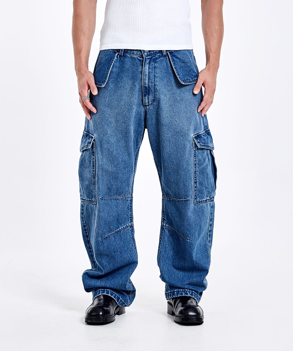 ★MUSINSA STANDARD★ Denim parachute cargo pants light indig MUSINSA | MUSINSA STANDARD Denim Parachute Cargo Pants