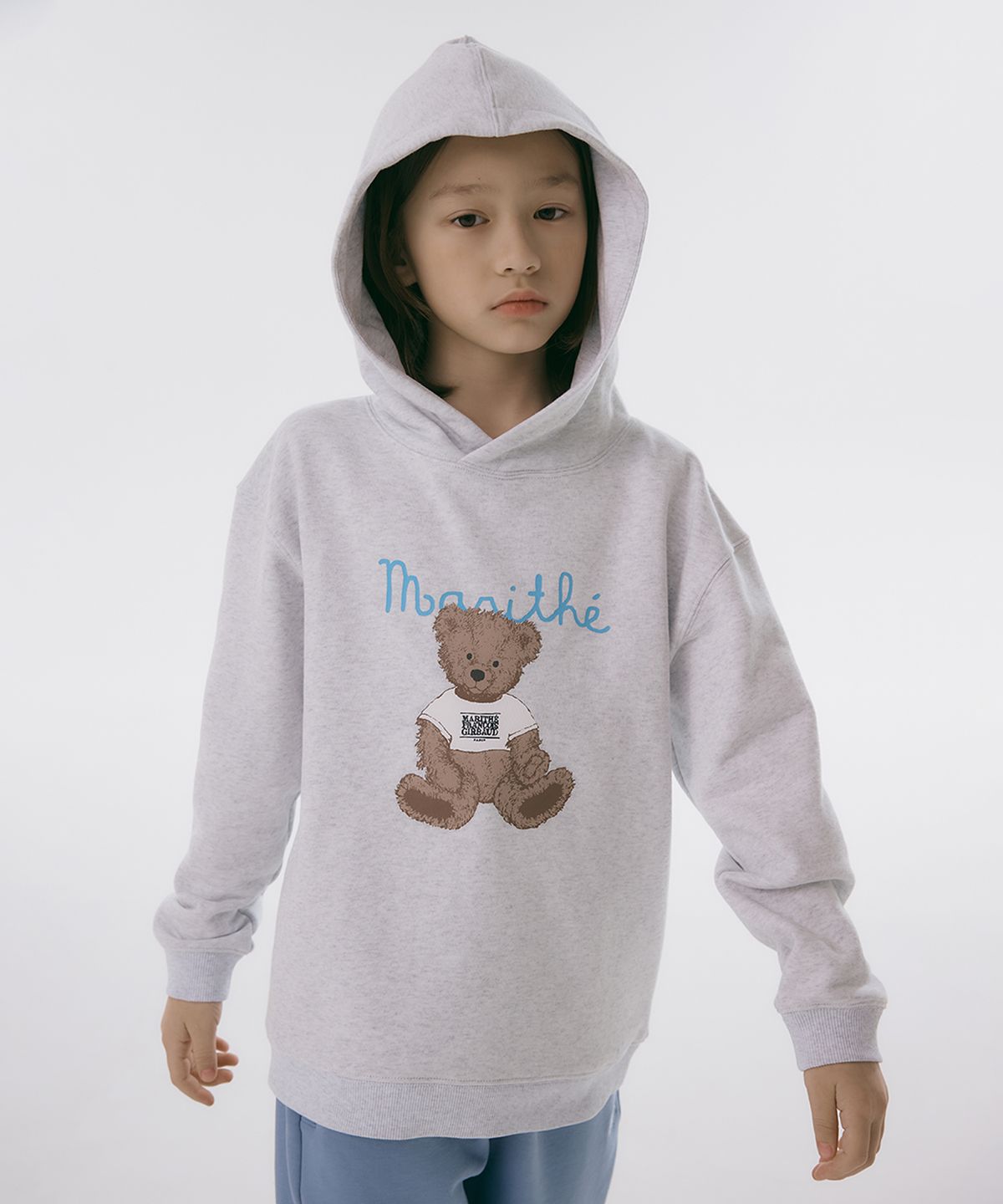마리떼 키즈(MARITHÉ KIDS) ENFANT MARI BEAR HOODIE light heather gray
