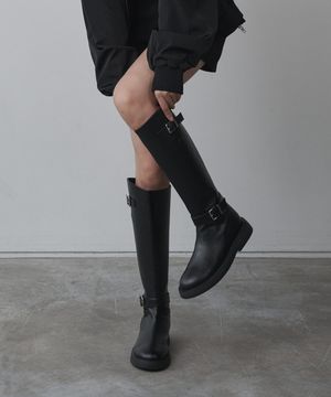 라운드 토 라이더 플랫 롱부츠 412348002 (3.5cm/2colors)