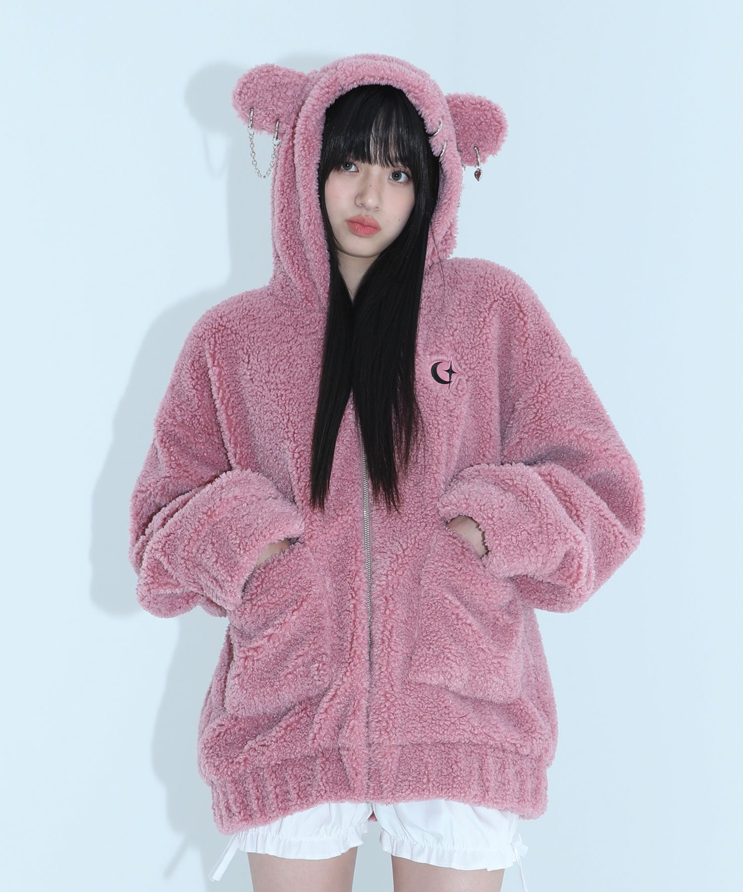 人気★ CLUT STUDIO ★0 2 PUNK BEAR FLEECE JACKET MUSINSA公式 | CLUT STUDIO 0 2 Punk Bear Fleece Jacket - Pink
