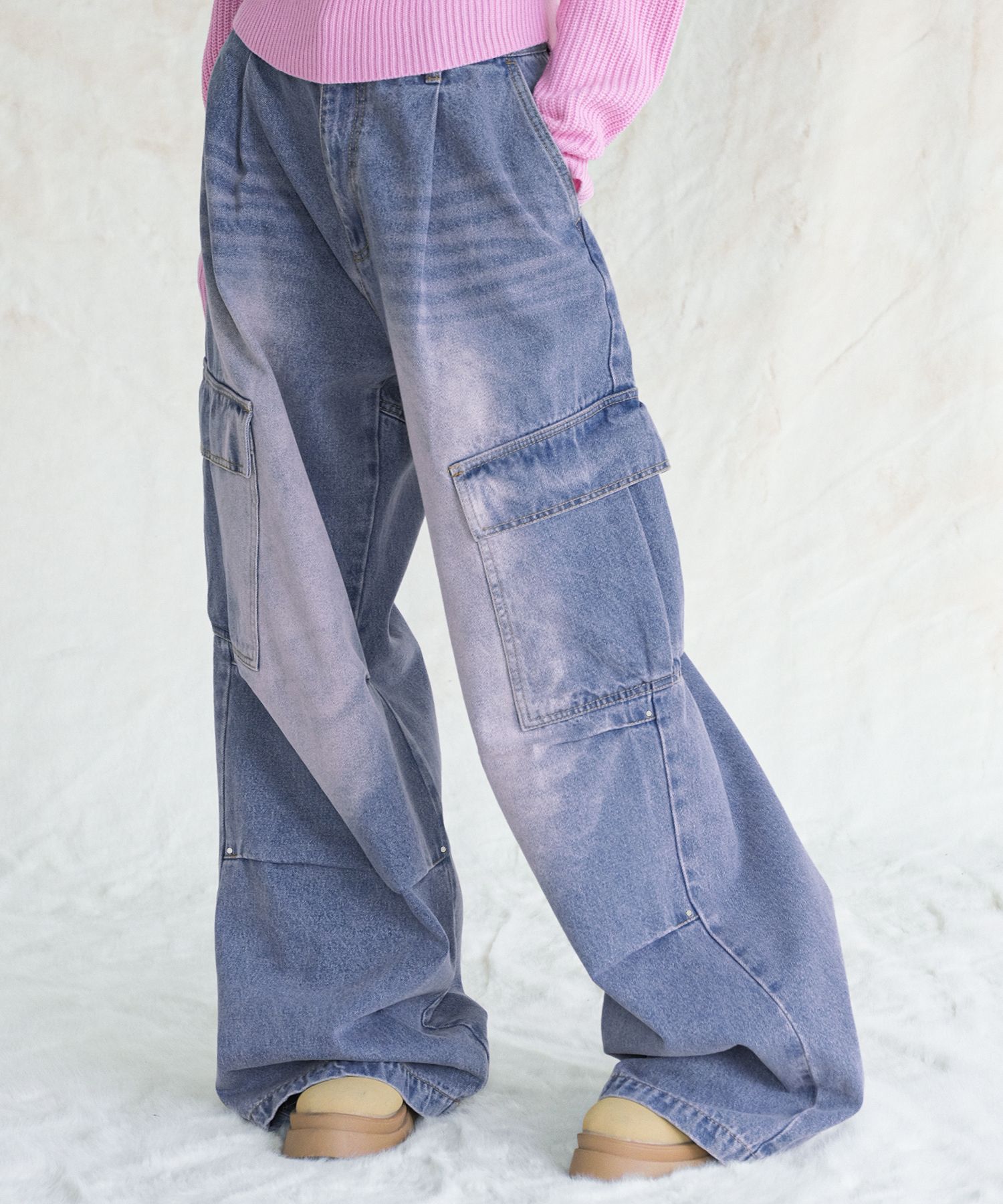 【AVANDRESS】 Side Big Cargo Pants VINTAGE PINK ★男女兼用★ MUSINSA | AVANDRESS Side Big Cargo Pants VINTAGE PINK