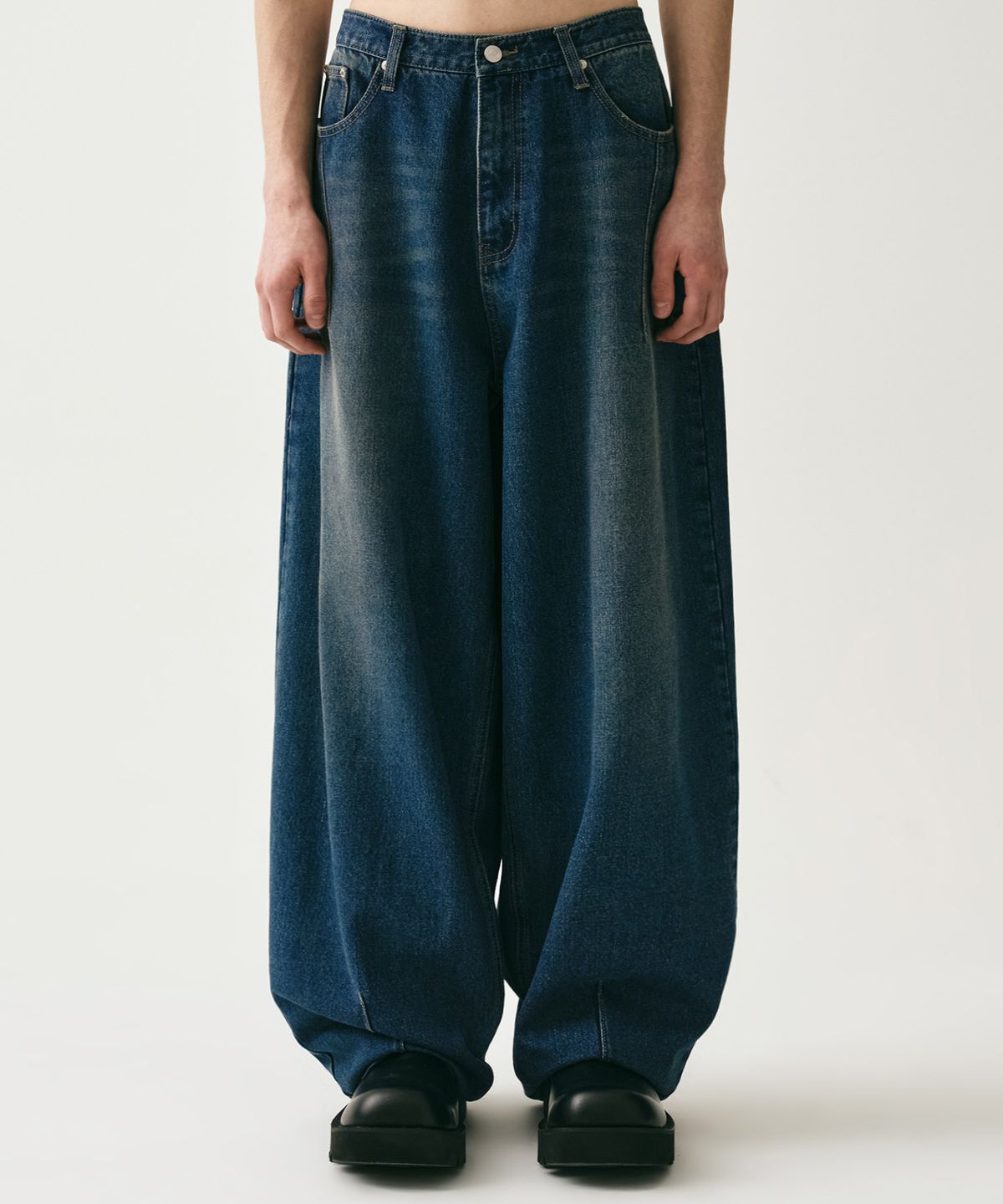 어반드레스(AVANDRESS) Bias Pintuck Denim Pants GREEN