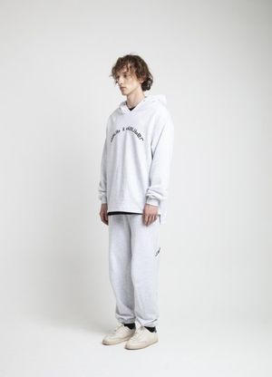 유니 아플리케 후디 맨투맨_MELANGE