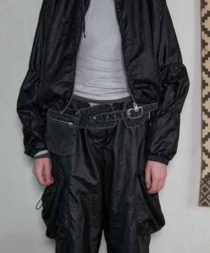 DENIM POCKET BELT - BLACK