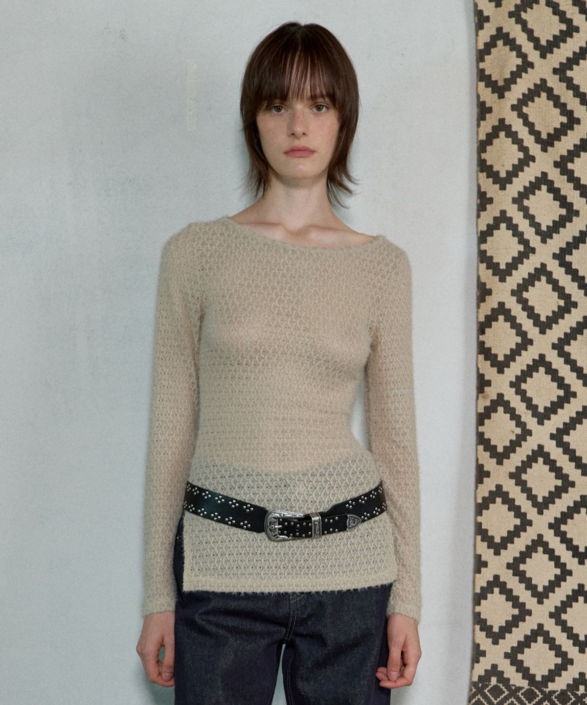 아옵트(AOPT) TWO WAY LONG SLEEVE TOP - DUSTY CREAM