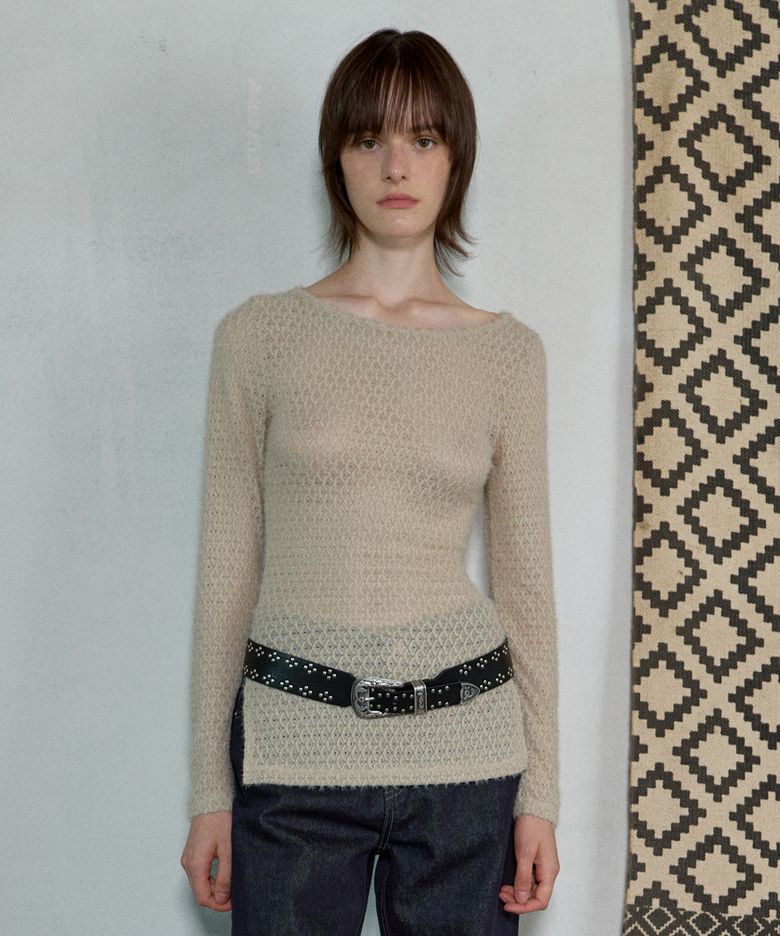 TWO WAY LONG SLEEVE TOP - DUSTY CREAM