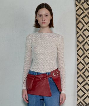 LACE SEE THROUGH TOP - LIGHT CREAM