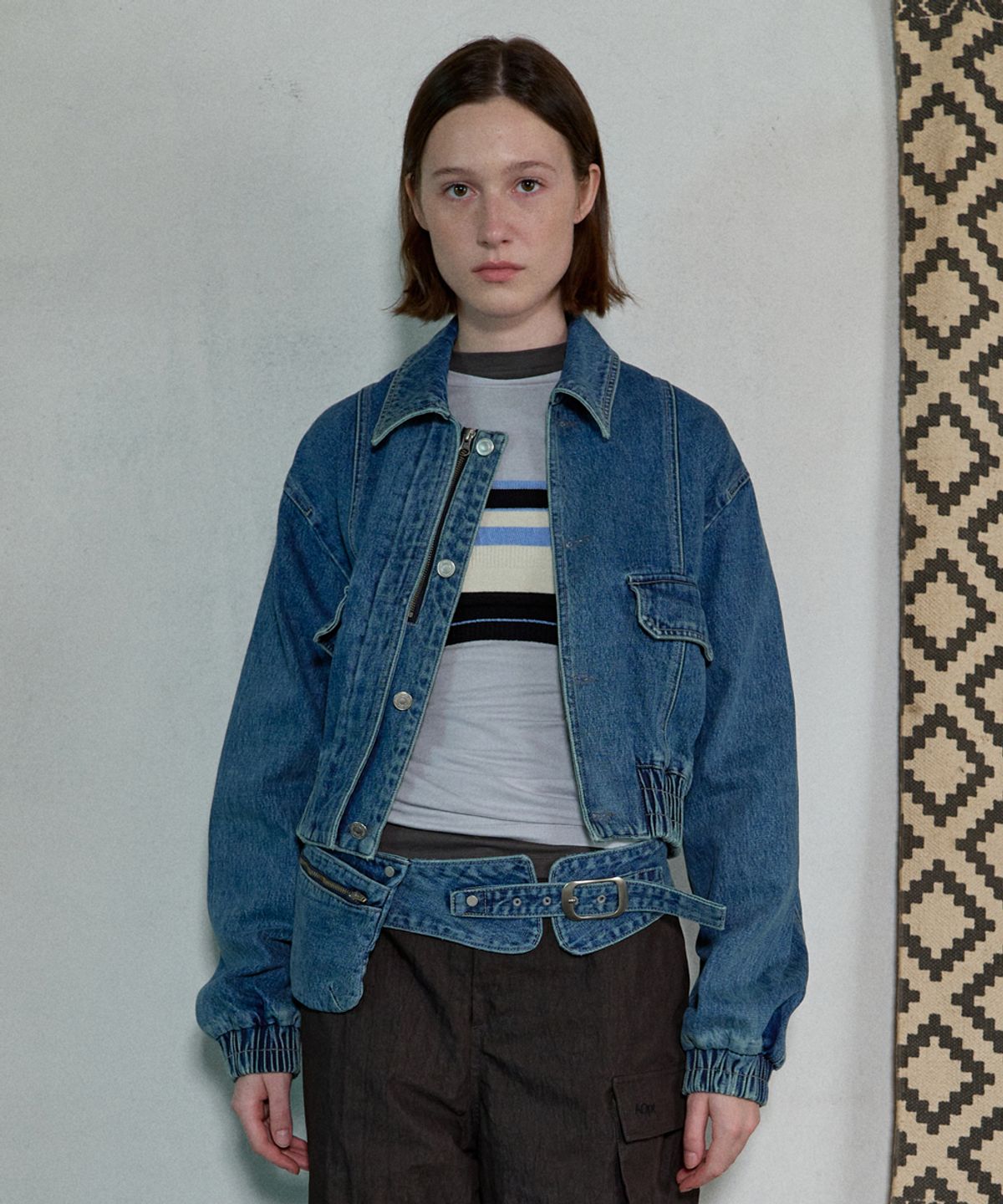 아옵트(AOPT) WASHED DENIM BLOUSON - BLUE