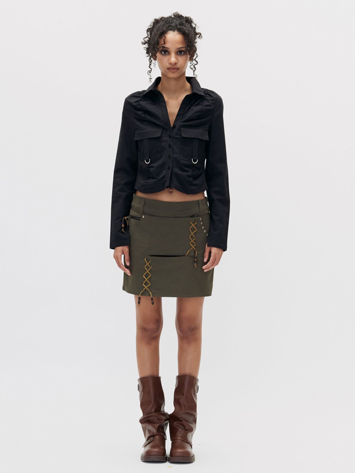 쎄쎄쎄(SETSETSET) CROSSOVER BOHEMIAN SKIRT PANTS KHAKI