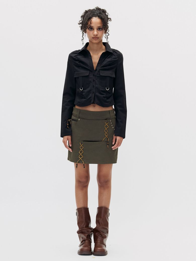 CROSSOVER BOHEMIAN SKIRT PANTS KHAKI